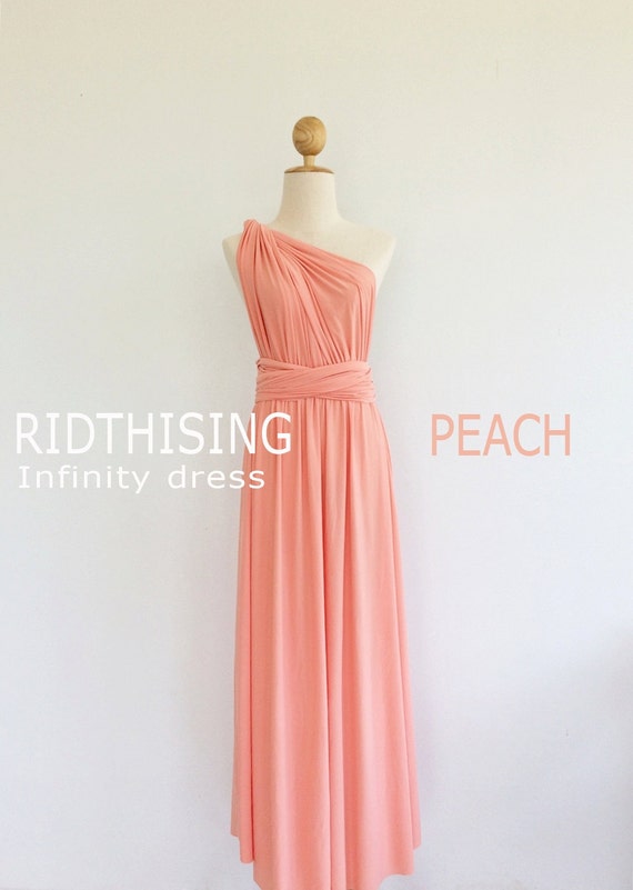 peach maxi dress bridesmaid