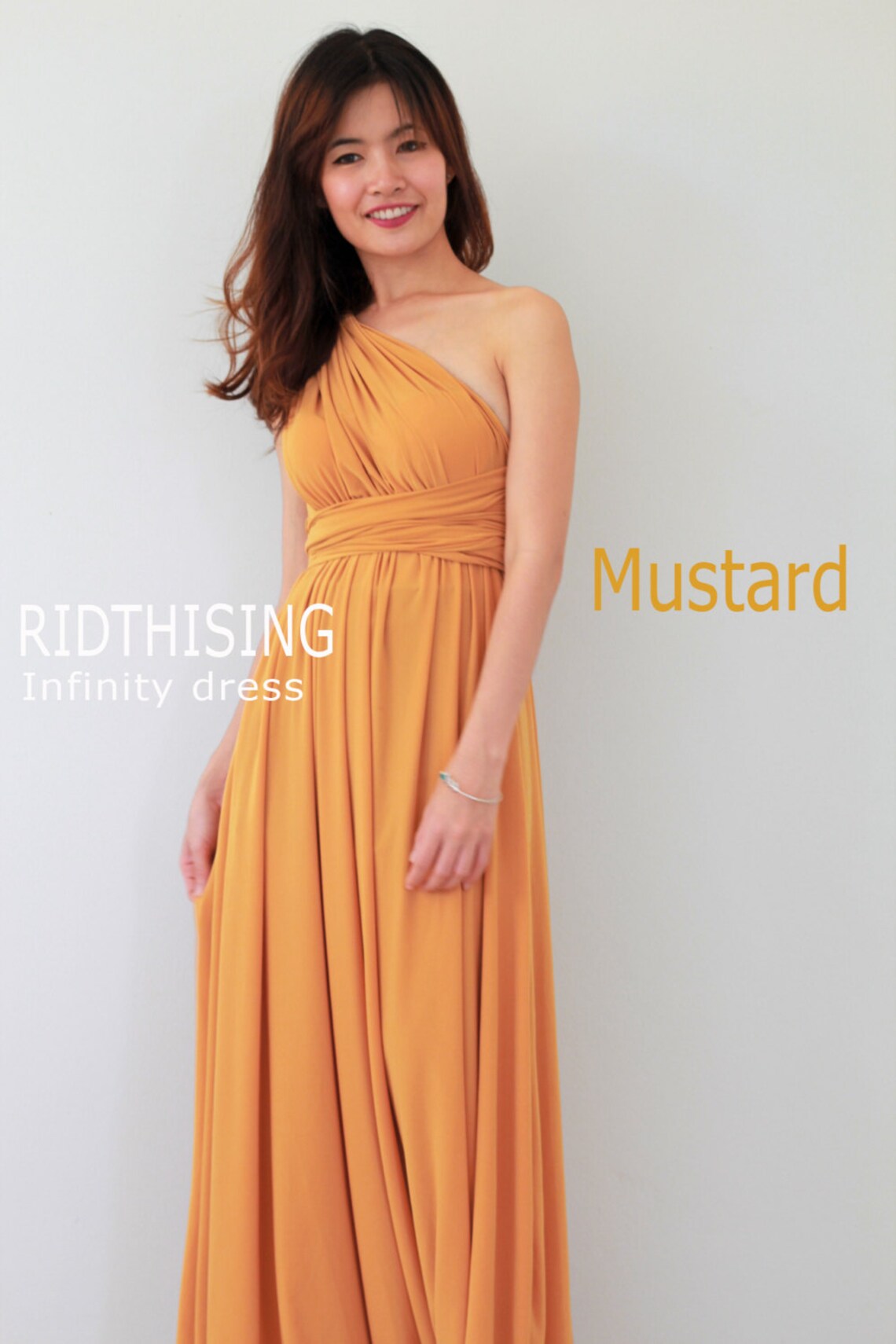 Maxi Mustard Infinity Dress Bridesmaid Dress Prom Dress Etsy