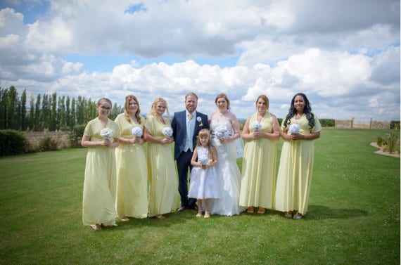 plus size yellow bridesmaid dresses