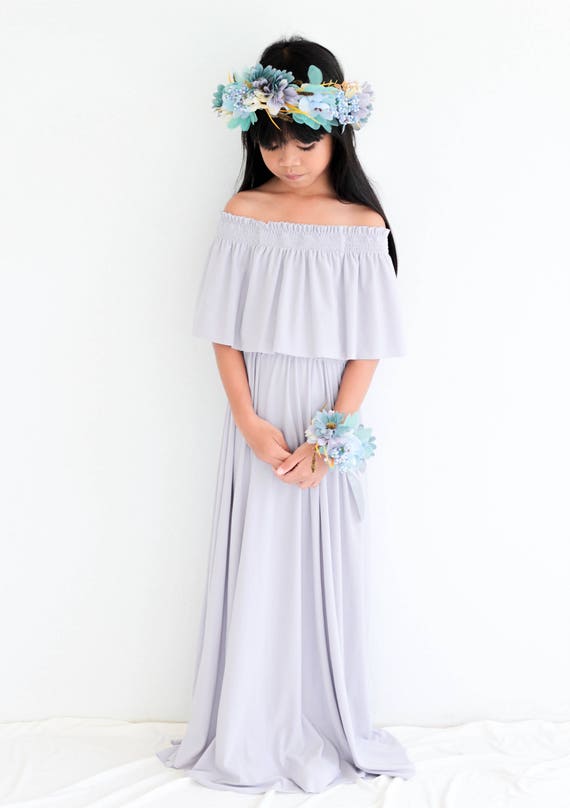 light gray flower girl dress