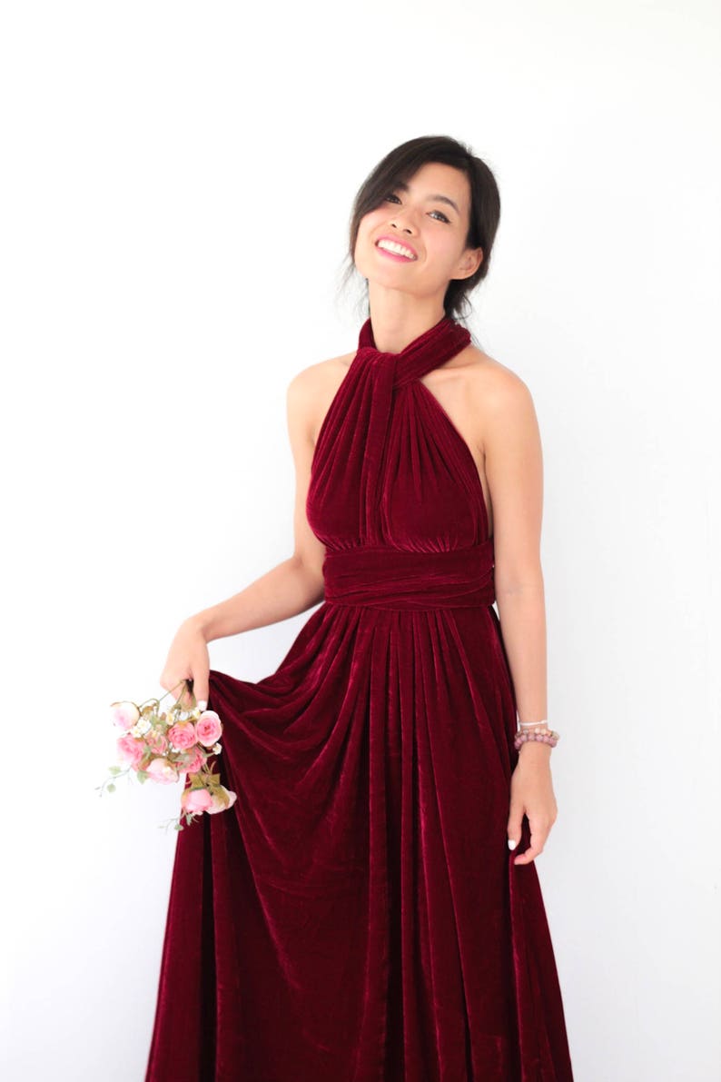 wine velvet gown