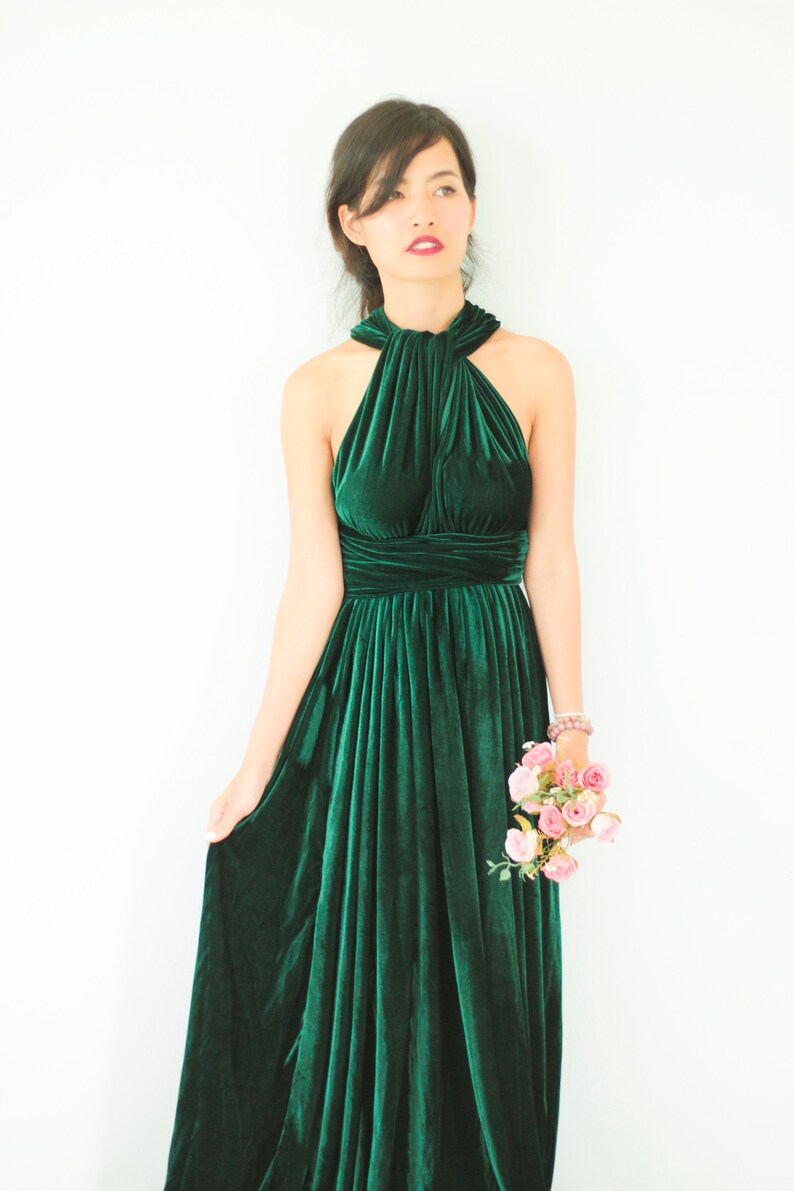 etsy green velvet dress