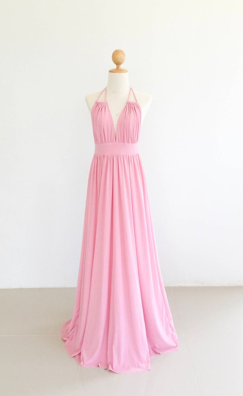 pale pink long dress