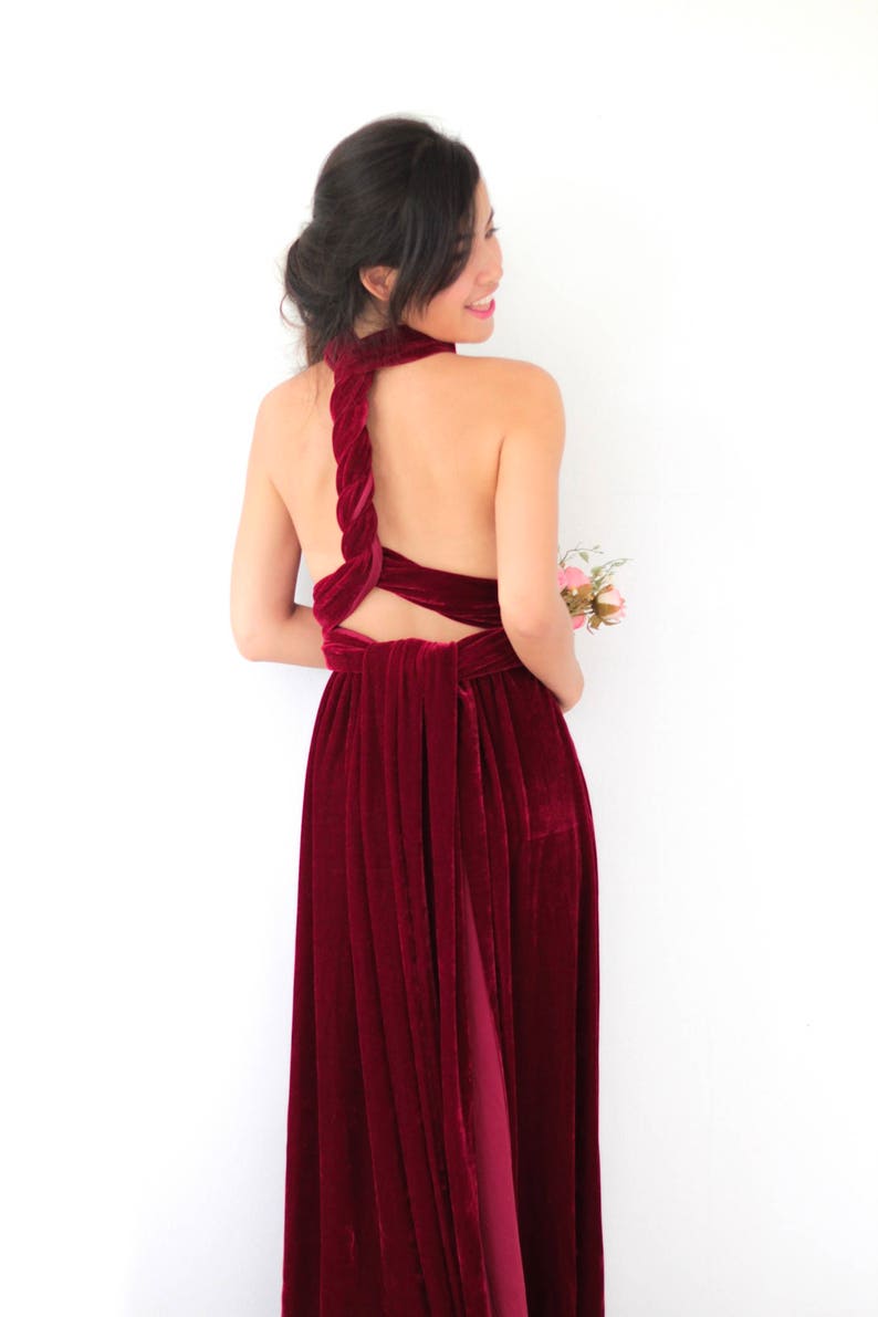 wine velvet gown