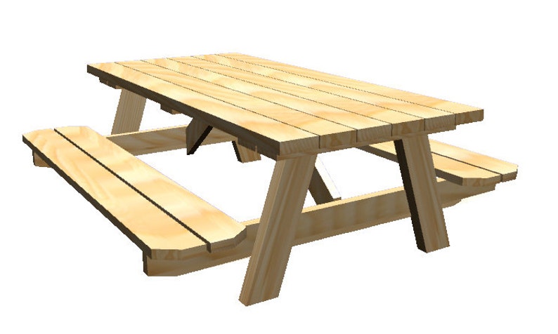 Free Shipping Natural Hardwood Picnic Table Outdoor Etsy