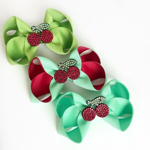 Handmade hair bows, baby hair bows, toddler girl bows, girls hair accessories, boutique bow set, green hair bow, newborn headbands,