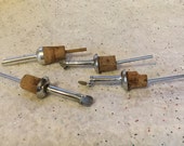 Set of 4 Vintage Cork and Metal Bottle Spouts Pour Spout Bottle Stopper Speedy Pour