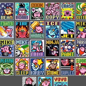 Choose from ALL easy Kirby Super Star (SNES) Cross Stitch Patterns
