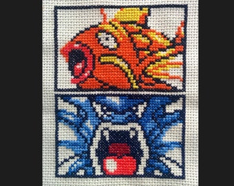 Magikarp/Gyarados Pattern Pokemon Cross Stitch