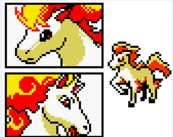 Ponyta & Rapidash Easy Pokemon Cross Stitch Pattern + Bonus