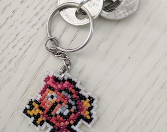 UPDATED with instructions! PATTERN for Magikarp double-sided Cross Stitch Pokemon Keychain