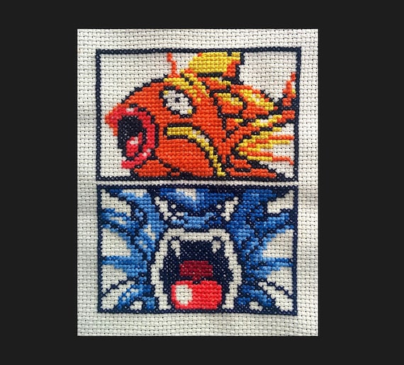 コイキング/ギャラドス柄ポケモンクロスステッチ - Etsy 日本