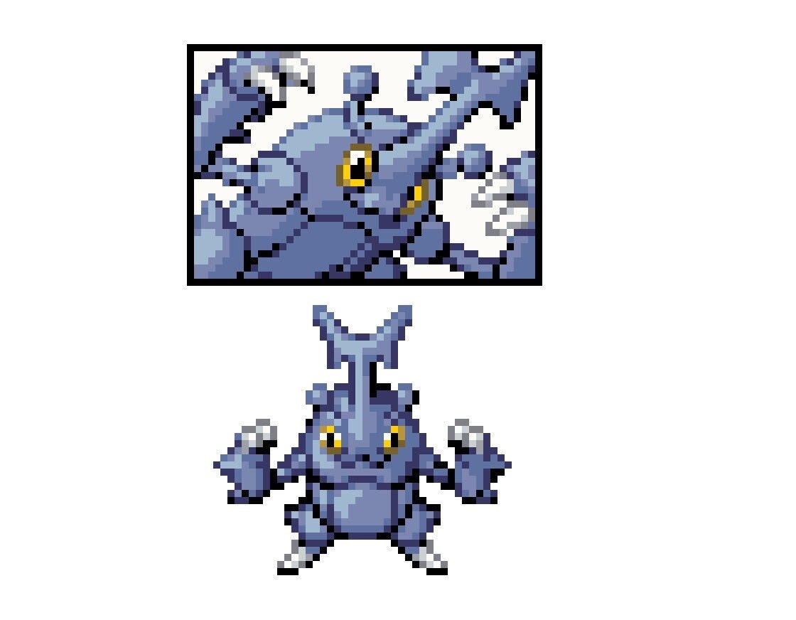 Heracross Pokemon Cross Stitch Pattern + Bonus Icon