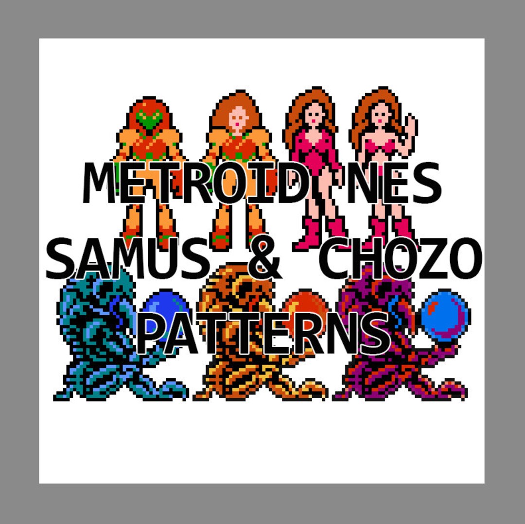 Metroid NES Samus + Chozo Statue + BONUS Mother Brain Cross