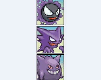 Ghost Pokemon Portraits Cross Stitch Pattern