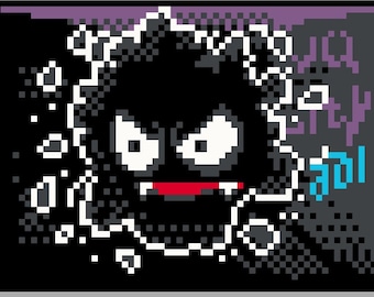 Gastly Pokemon TCG Cross Stitch Pattern