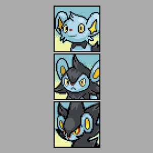 Shinx, Luxio, Luxray Evolution Portraits Cross Stitch Pattern