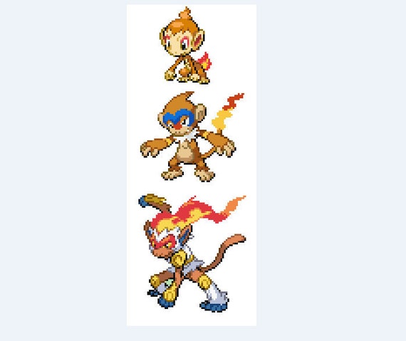 Chimchar, Monferno, Infernape Evolution Sprites Cross Stitch Pattern - Etsy  Sweden