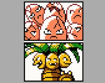 Exeggcute & Exeggutor Easy Pokemon Cross Stitch Pattern