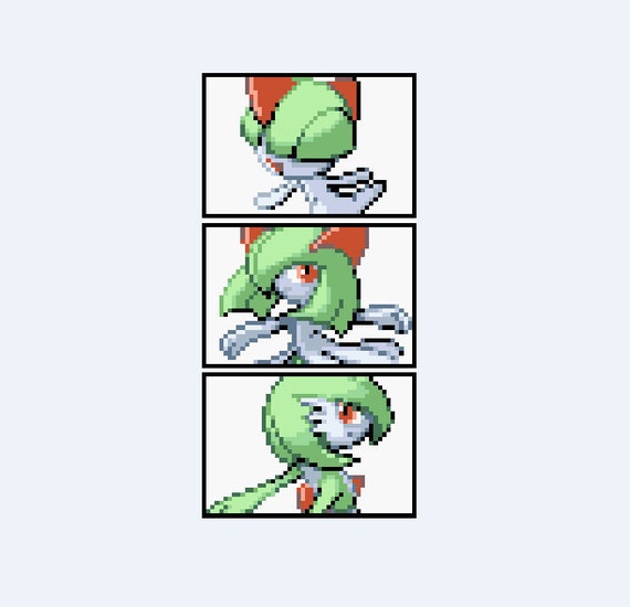 Ralts, Kirlia, Gardevoir Pokemon Evolution Cross Stitch Pattern