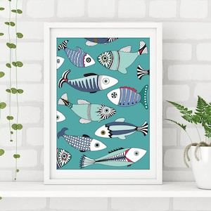 Fish Print | Coastal Prints | Nautical Prints | Bathroom Prints | Coastal Art | Seaside Art
