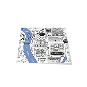 York City Map Hand Drawn York Map York Print York University Gift Birthday Gift Graduation Gift image 2