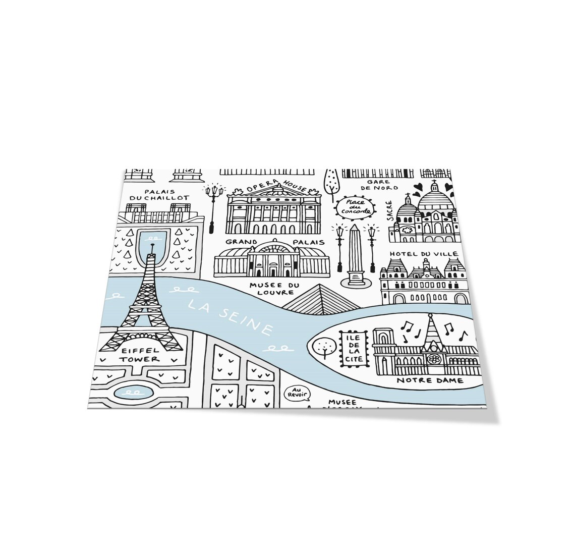 Paris City Map Illustrated Map of Paris Paris Print - Etsy