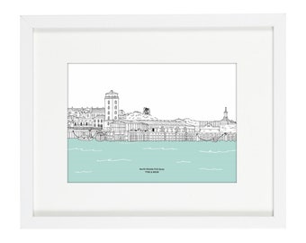 North Shields Fish Quay Print | North Shields Print | Tyne & Wear Print | Coastal Print | Nautical Print | Coastal Art | Bathroom Print