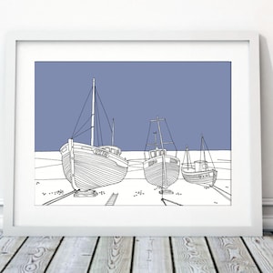 Fishing Boat Print | Coastal Prints | Nautical Prints | Bathroom Prints | Coastal Art | Seaside Art