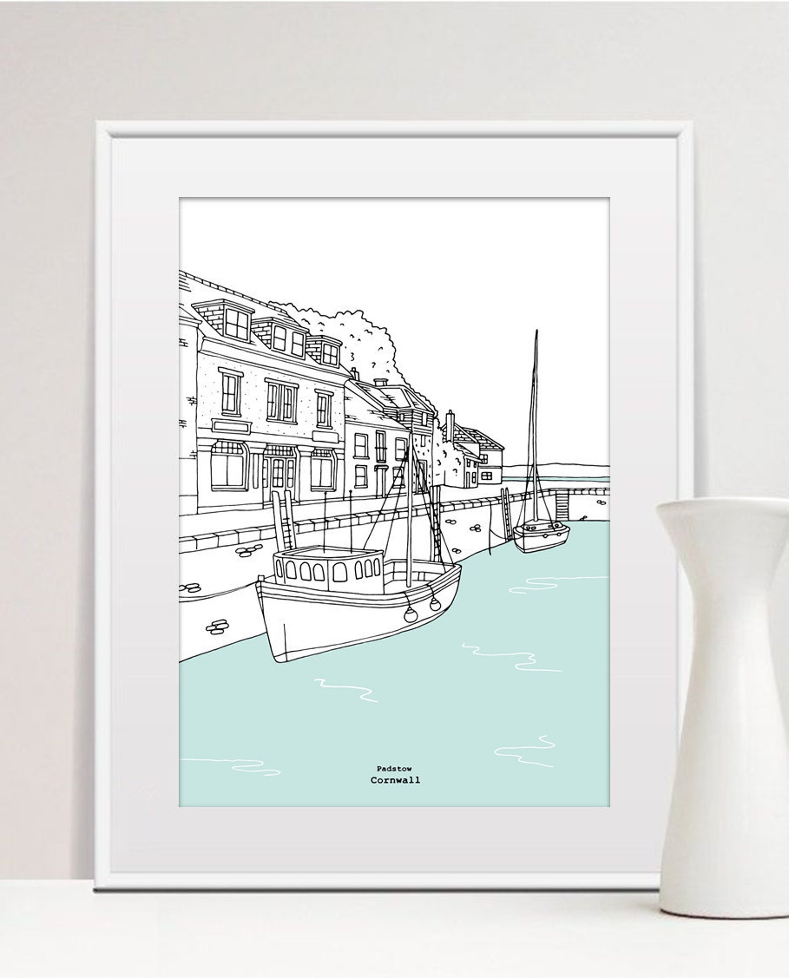 Padstow Harbour Print Cornwall Print Cornwall Illustration Etsy UK