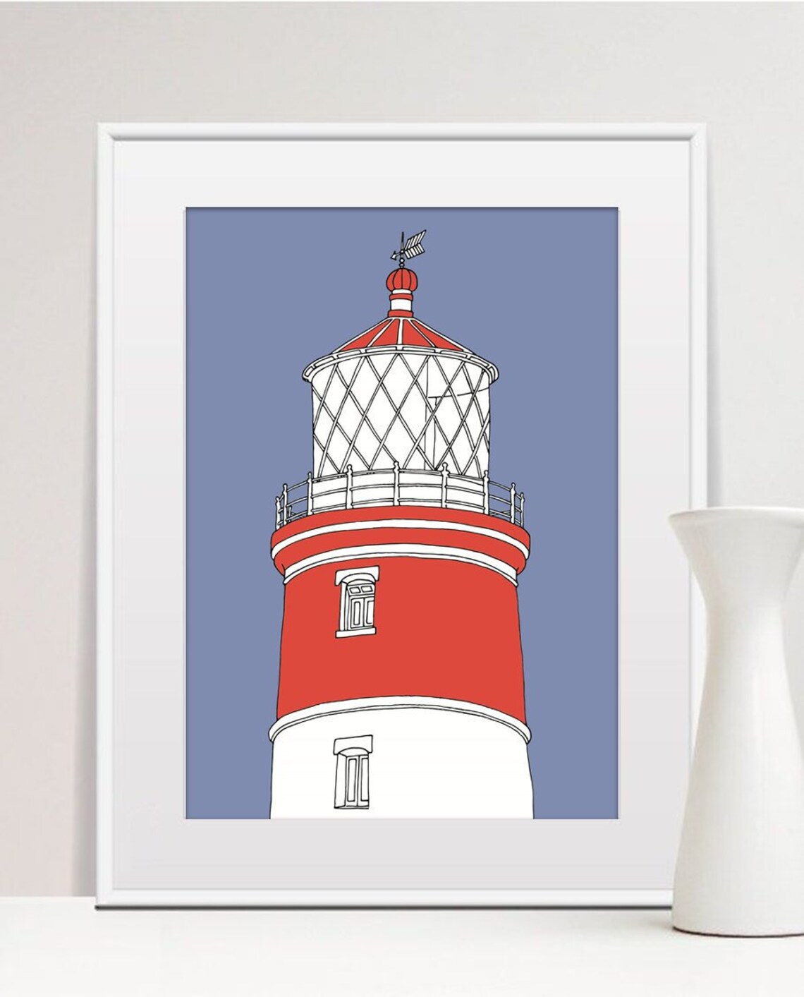 Happisburgh Lighthouse Print Coastal Prints Nautical Etsy