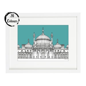 Brighton Pavilion Print | Brighton Print | Brighton Illustration | City Prints | Architectural Print | Bathroom Print | Birthday Gift