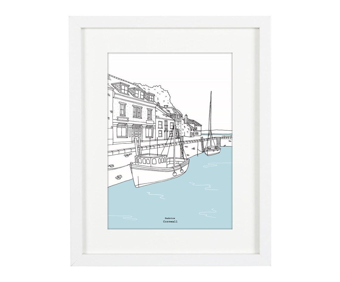 Padstow Harbour Print Cornwall Print Cornwall Illustration Etsy UK