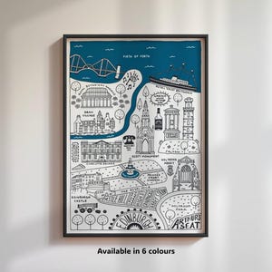 Edinburgh City Map | Hand Drawn Edinburgh Map | Edinburgh Print | Birthday Gift | Graduation Gift