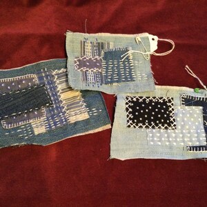 Boro denim hand stitched patches/ sashiko jeans patches