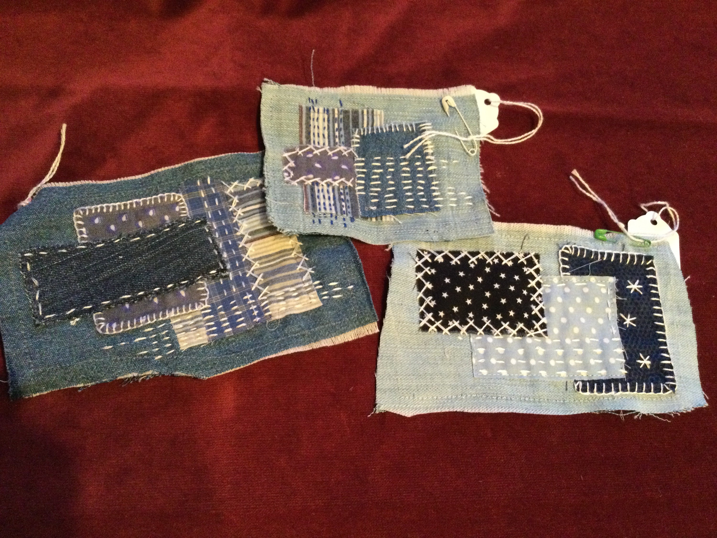 Boro Denim Hand Stitched Patches/ Sashiko Jeans Patches Etsy