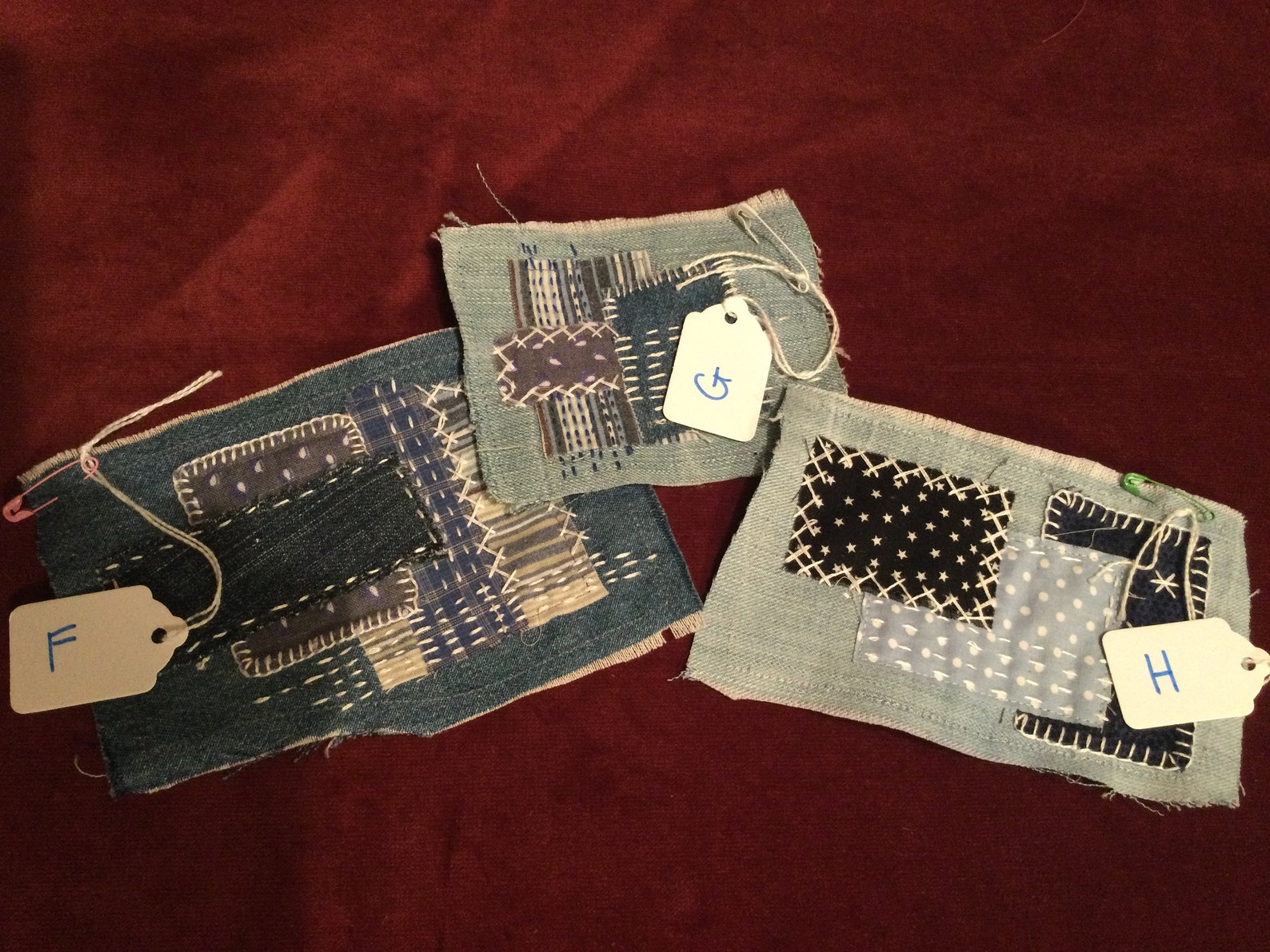 Boro Denim Hand Stitched Patches/ Sashiko Jeans Patches Etsy