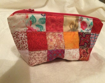 Borsa con cerniera in tessuto vintage/borsa patchwork