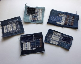 Boro denim  patch/ hand stitched decorative denim patches/sashimi stitched patches