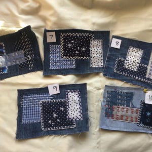 Boro hand stitched patch/sashiko denim patch/ visible mending