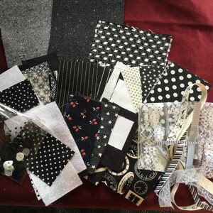 Black and white slow stitch kit