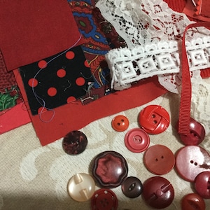 Slow stitch kit/collage kit/ junk journal kit/ embellishment kit/embroidery or appliqué .