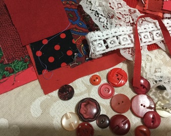 Slow stitch kit/collage kit/ junk journal kit/ embellishment kit/embroidery or appliqué .