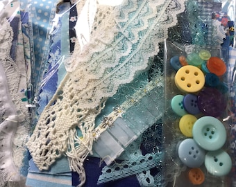 Slow stitch kit/ slow stitch bundle/junk journal kit/embellishment kit.