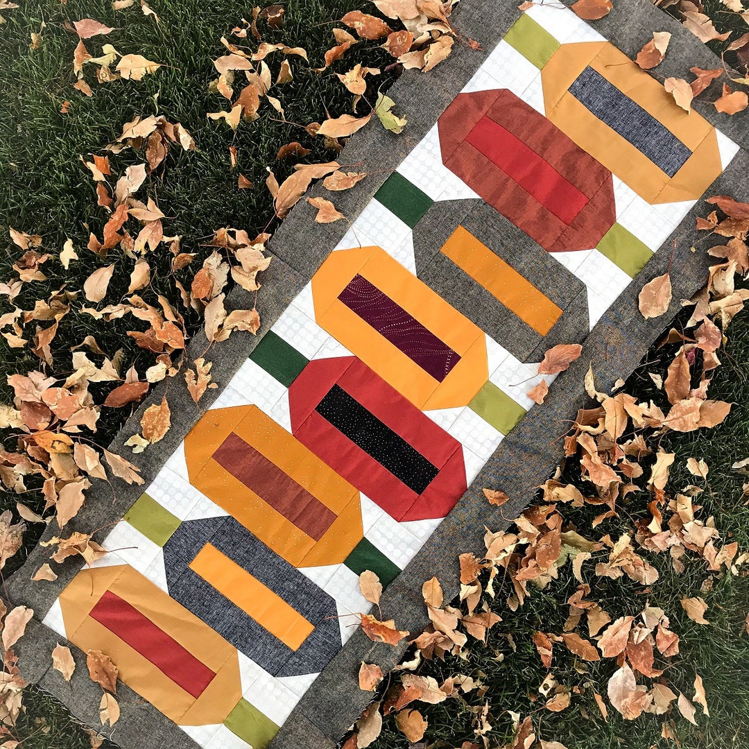 Pumpkin Walk Quilt Pattern and Pumpkin Season Fall Table Runner Pattern ...