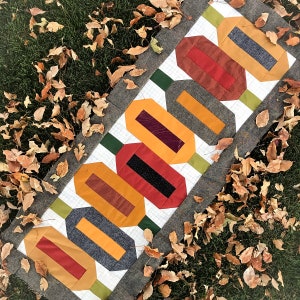 Pumpkin Walk Quilt Pattern and Pumpkin Season Fall Table Runner pattern
