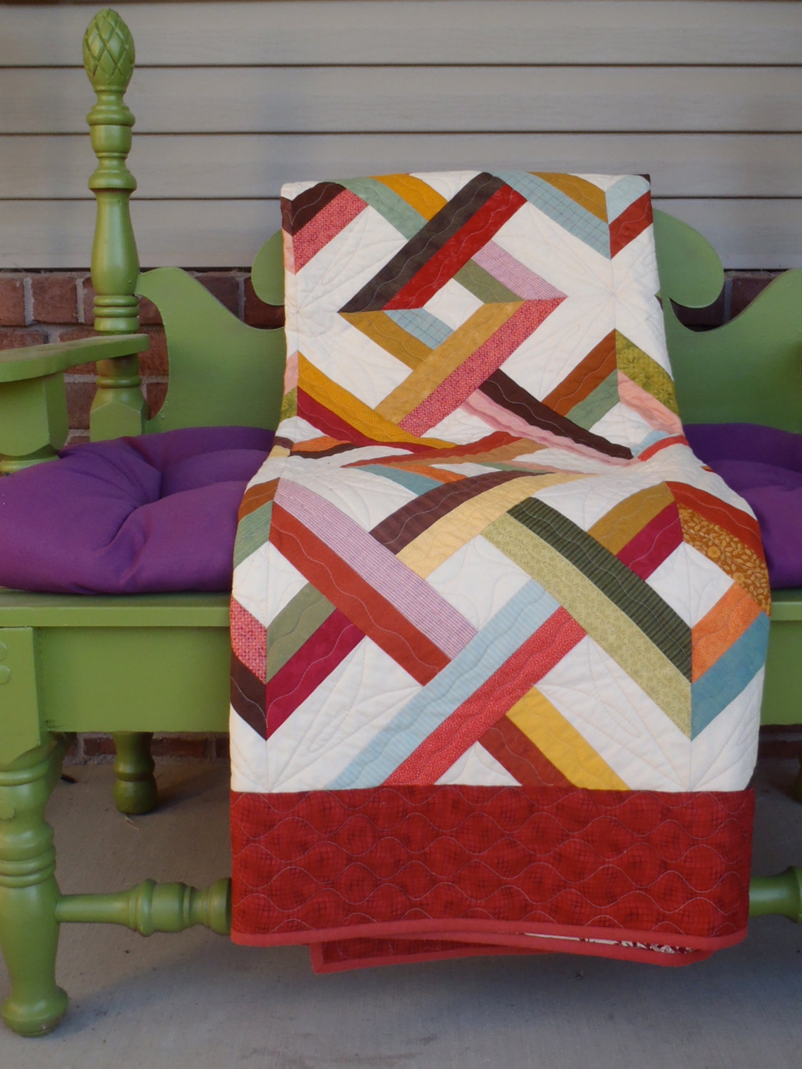 Sunset Quilt Pattern is Vibrant and Full of Movement and Color Etsy