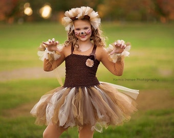 Lion costume - lion tutu -  girls dress up - girls halloween costume - girls costume - dresses for girls - lion dress - halloween costume