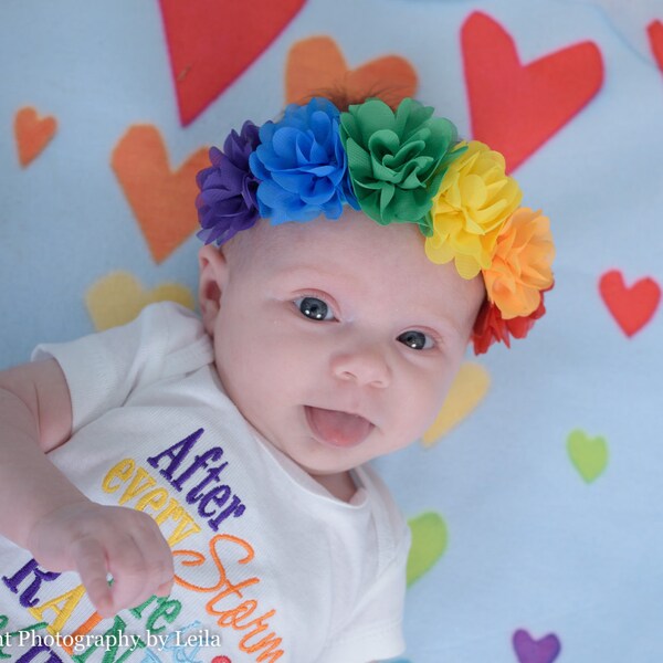 Diadema arco iris - banda de pelo de bebé arco iris - diadema de bebé arco iris - pérdida infantil - diadema arco iris- accesorios fotográficos - banda de pelo arco iris - bebé