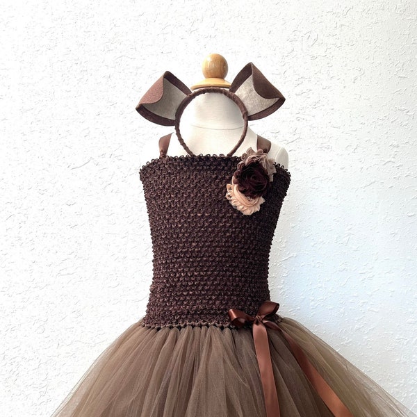 Brown dog costume - chocolate lab tutu -  halloween costume - girls dress up costume - brown dog dress - puppy birthday dress  -brown tutu